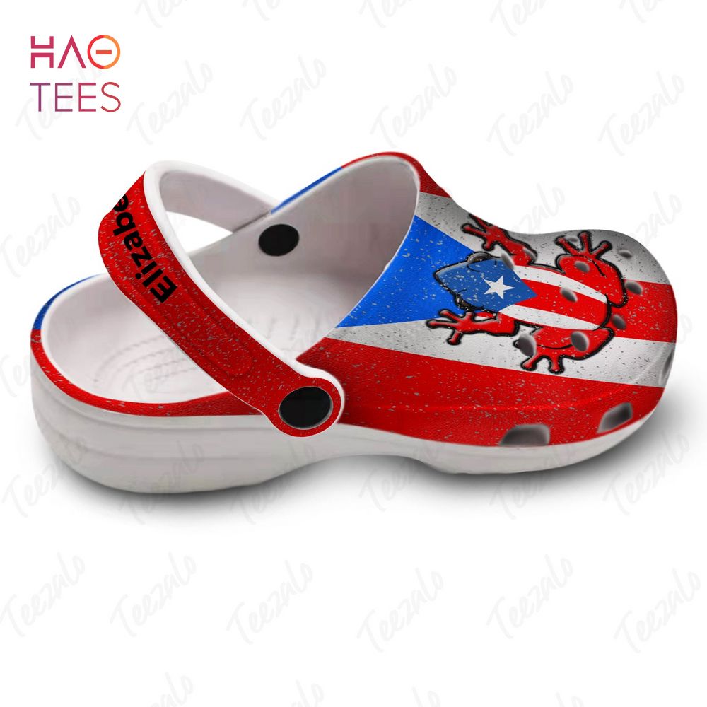 Puerto Rico Flag Coqui Personalized Clog Crocs Shoes