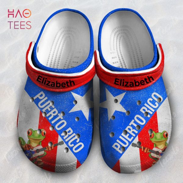 Puerto Rico Flag Half Personalized Crocs Shoes
