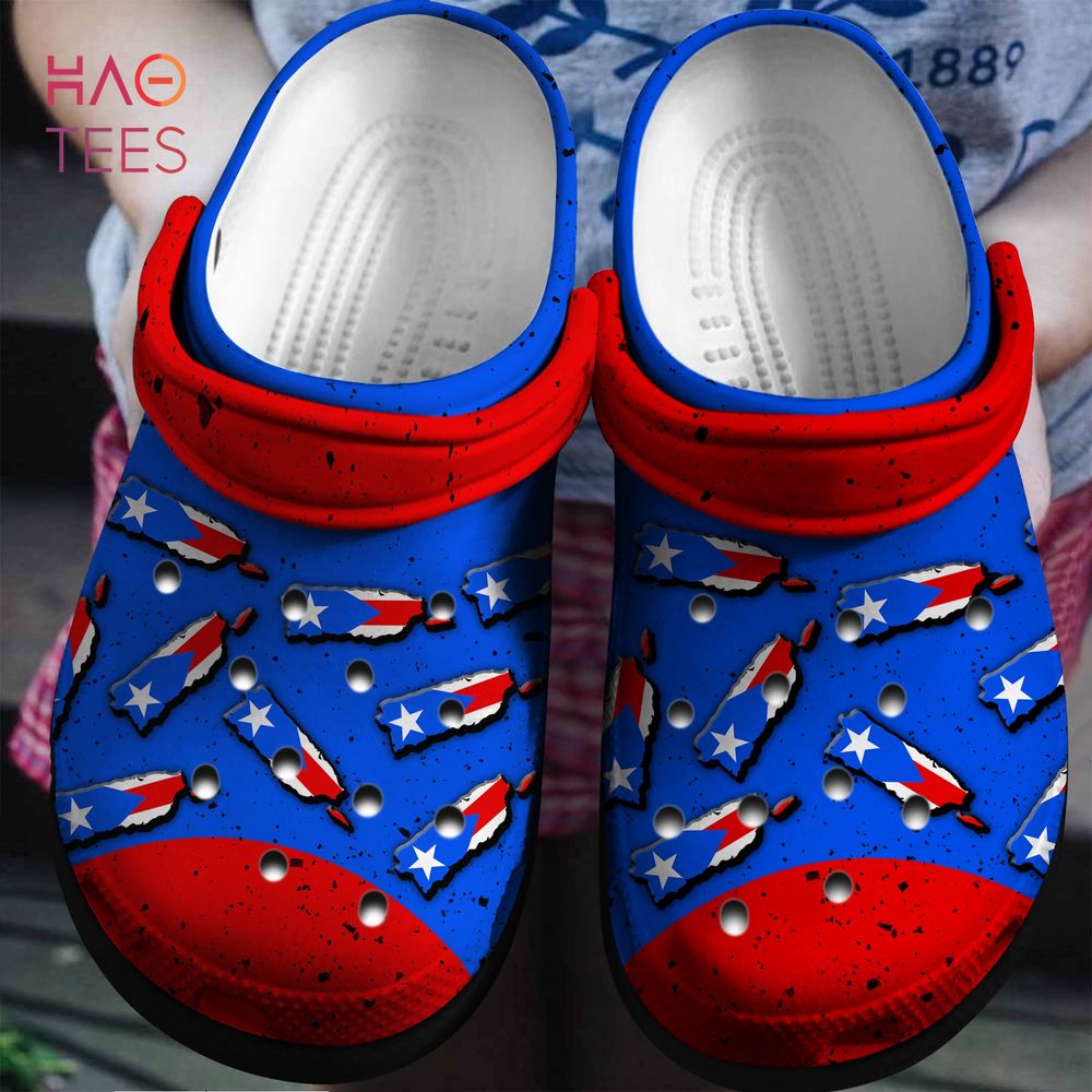 Puerto Rico Flag In Map Crocs Shoes