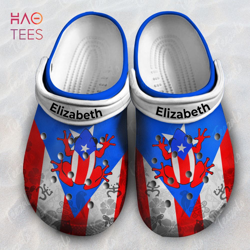 Puerto Rico Flag With Symbols Coqui Personalized Crocs Shoes