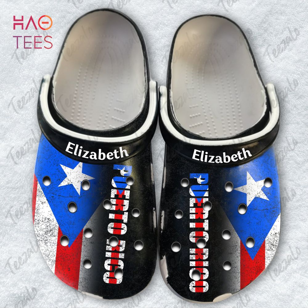 Puerto Rico Personalized Crocs Shoes With A Half Flag
