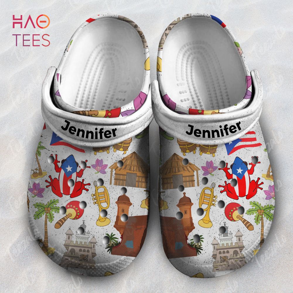 Puerto Rico Personalized Crocs Shoes With Colorful Symbols Puerto Rico Personalized Crocs Shoes With Colorful Symbols
