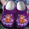 Purple Roses And Boxer Crocs Shoes