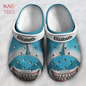 Shark Face Print Personalized Crocs Shoes With Your Name