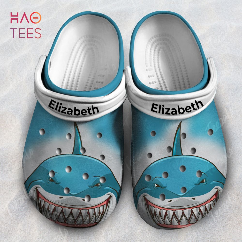 Løs sangtekster voksen Shark Face Print Personalized Crocs Shoes With Your Name
