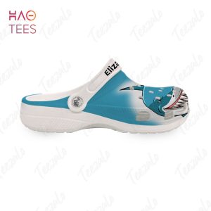 Shark Face Print Personalized Crocs Shoes With Your Name