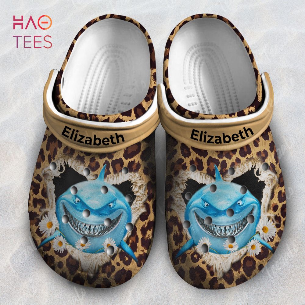 Shark Hole Leopard Personalized Crocs Shoes With Your Name