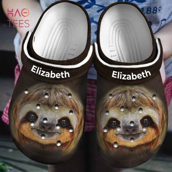 Sloth Head Personalized Crocs Shoes With Your Name, Sloth Crocs Shoes