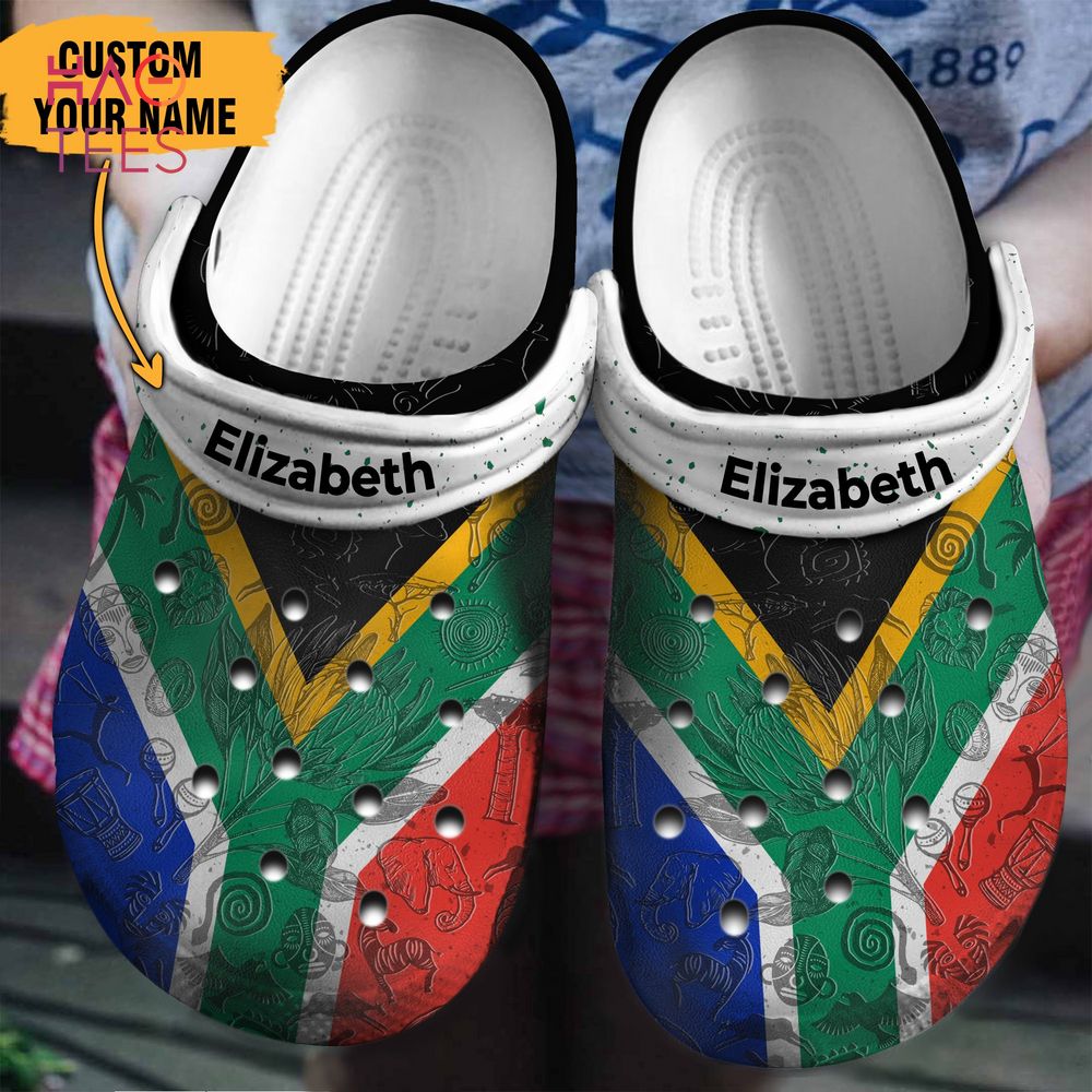 South African Flag Personalized Crocs Shoes With Your Name