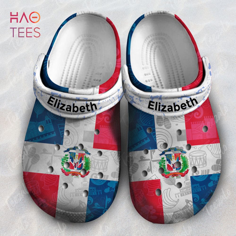 Symbols Shadow Effect In Dominican Flag Personalized Crocs Shoes
