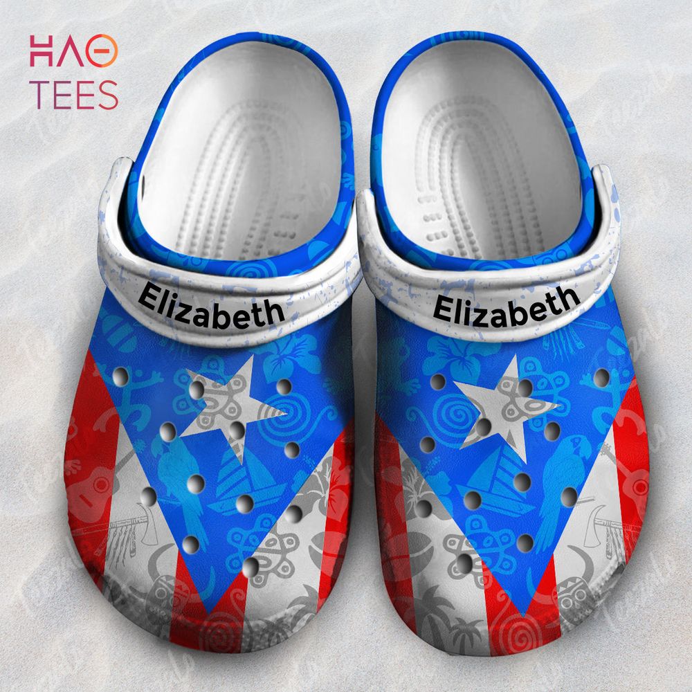 Symbols Shadow Effect In Puerto Rico Flag Personalized Crocs Shoes