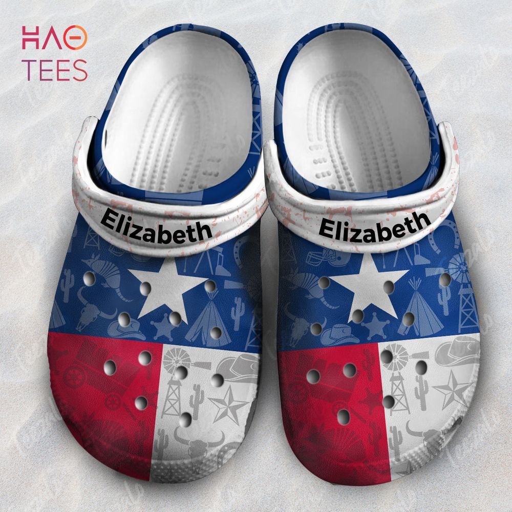 Symbols Shadow Effect In Texas Flag Personalized Crocs Shoes