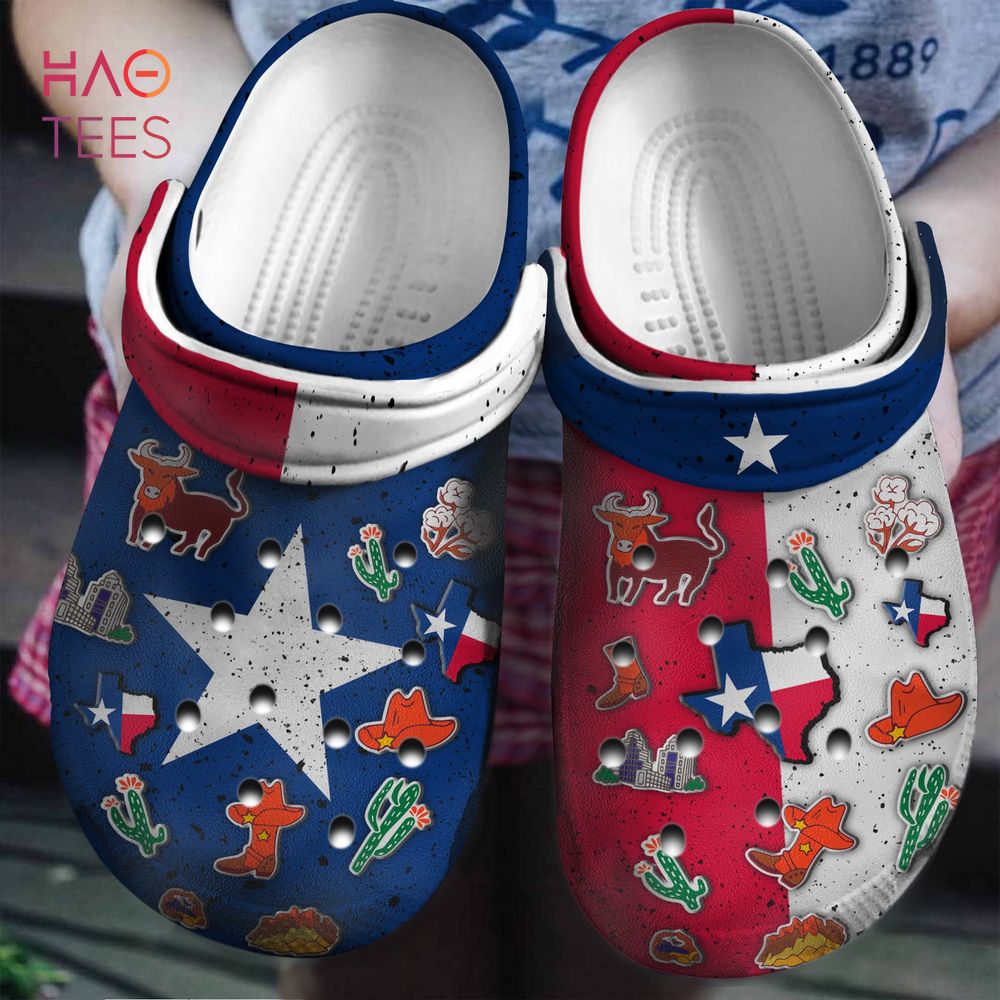 Texas Flag Symbol Crocs Shoes
