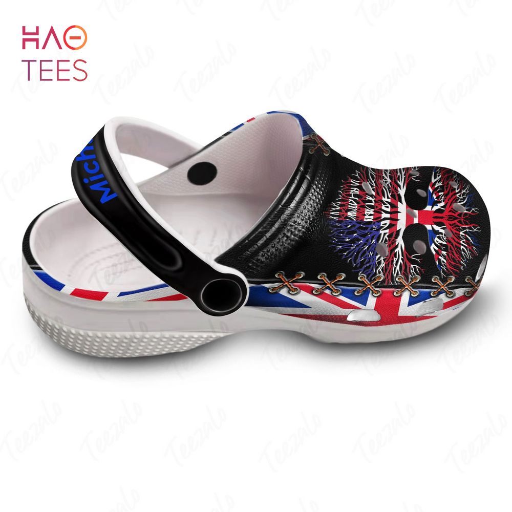 UK Roots Gift British American Flag Crocs Shoes