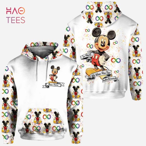 BEST In April We Wear Red Personalized Autism Awareness Hoodie & Leggings