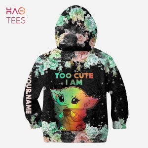 Custom Name Yoda Too Cute I Am All Over Print 3D Rainbow Color Hoodie And  Leggings