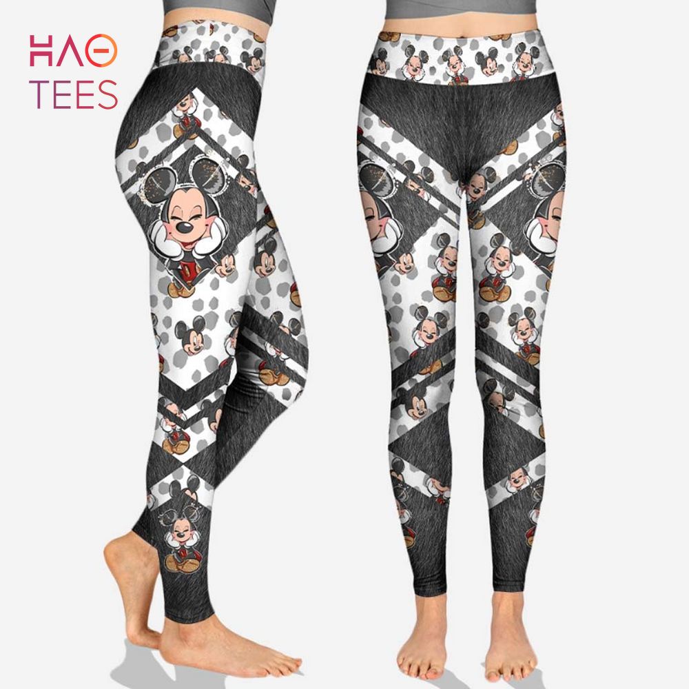 Mickey-Mouse Print Leggings with Elasticated Waist