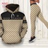 [HOT] Gucci Brown Stripe Hoodie Leggings Set All Over Print