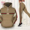[HOT] Gucci Red and Green Hoodie And Leggings Set Stripe All Over Print