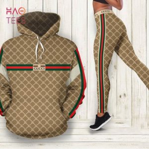 [HOT] Gucci Red Green Stripe Hoodie Leggings Set 3D All Over Print
