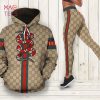 [HOT] Gucci Tiger Floral Black Hoodie Leggings Set All Over Print
