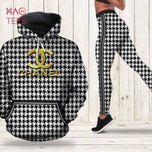 [TRENDING] Chanel Black White Hoodie Leggings Luxury Brand Clothing