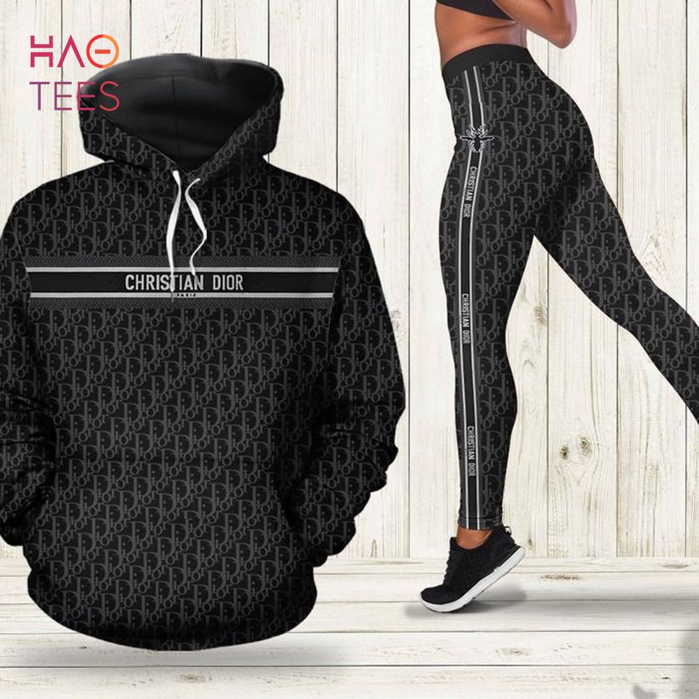 [TRENDING] Dior Black Hoodie Leggings Luxury Brand Clothing