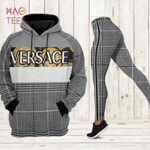 [TRENDING] Gianni Versace Black White Hoodie Leggings Luxury Brand Clothing