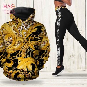 [TRENDING] Gianni Versace Gold Hoodie Leggings Luxury Brand Clothing