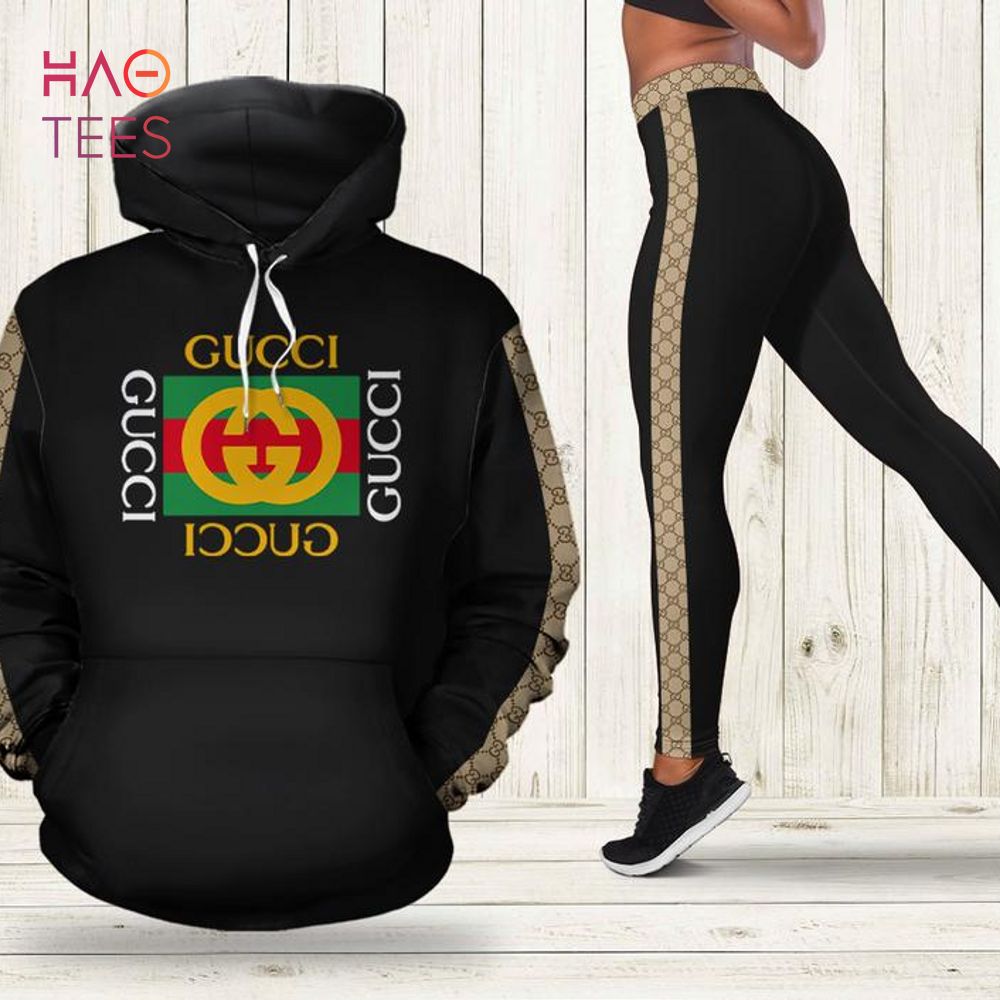 [TRENDING] Gucci Black Stripe Hoodie Leggings Luxury Brand Clothing