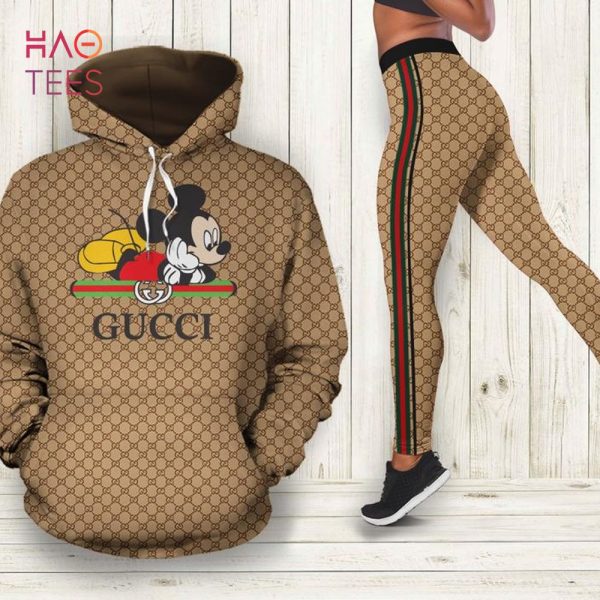 [TRENDING] Gucci Mickey Mouse Hoodie Leggings For Women Luxury Brand Clothing