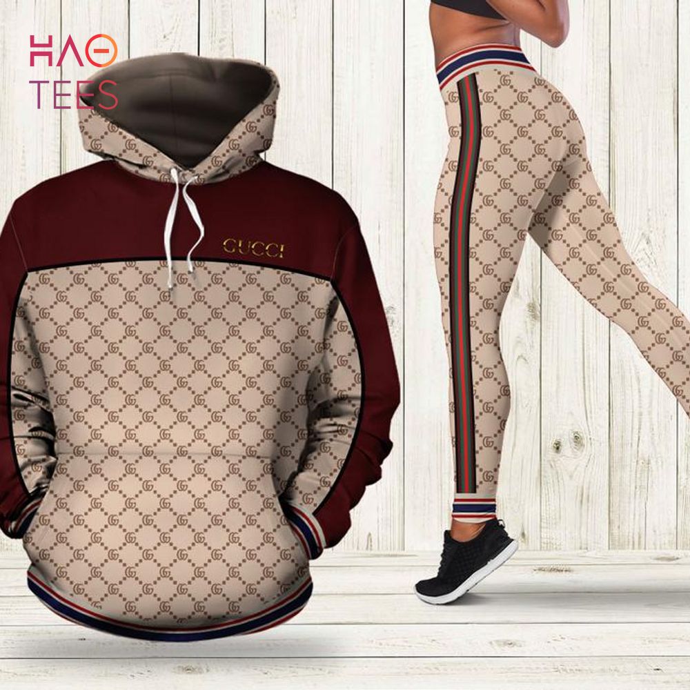 [TRENDING] Gucci Red Hoodie Leggings Luxury Brand Clothing