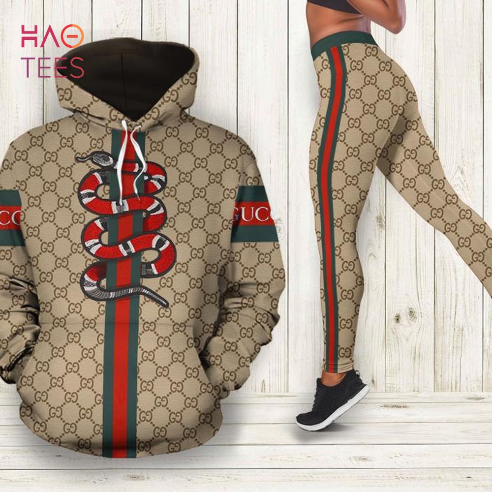 [TRENDING] Gucci Snake Hoodie Leggings Luxury Brand Clothing