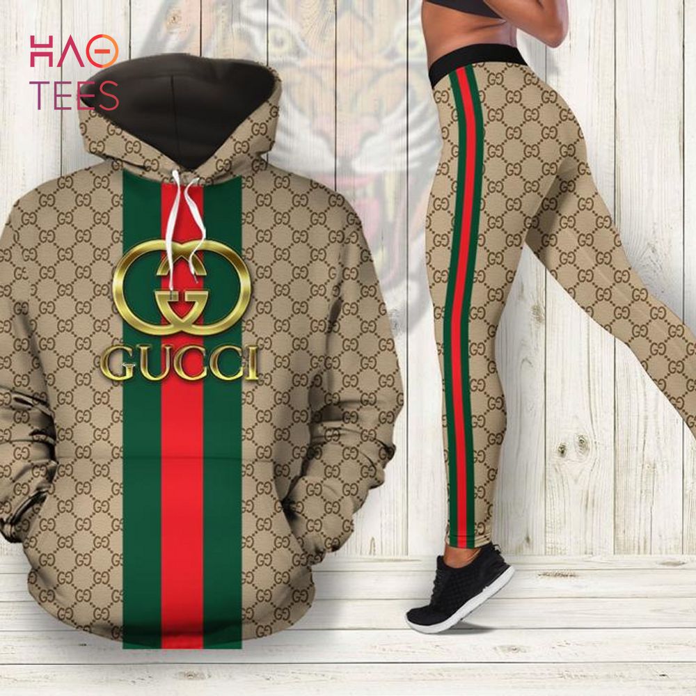 TRENDING] Gucci Stripe 3D Hoodie Leggings Luxury Brand Clothing