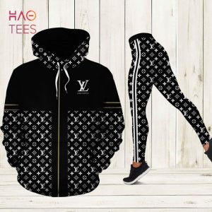 [TRENDING] Louis Vuitton Black 3D Hoodie And Leggings