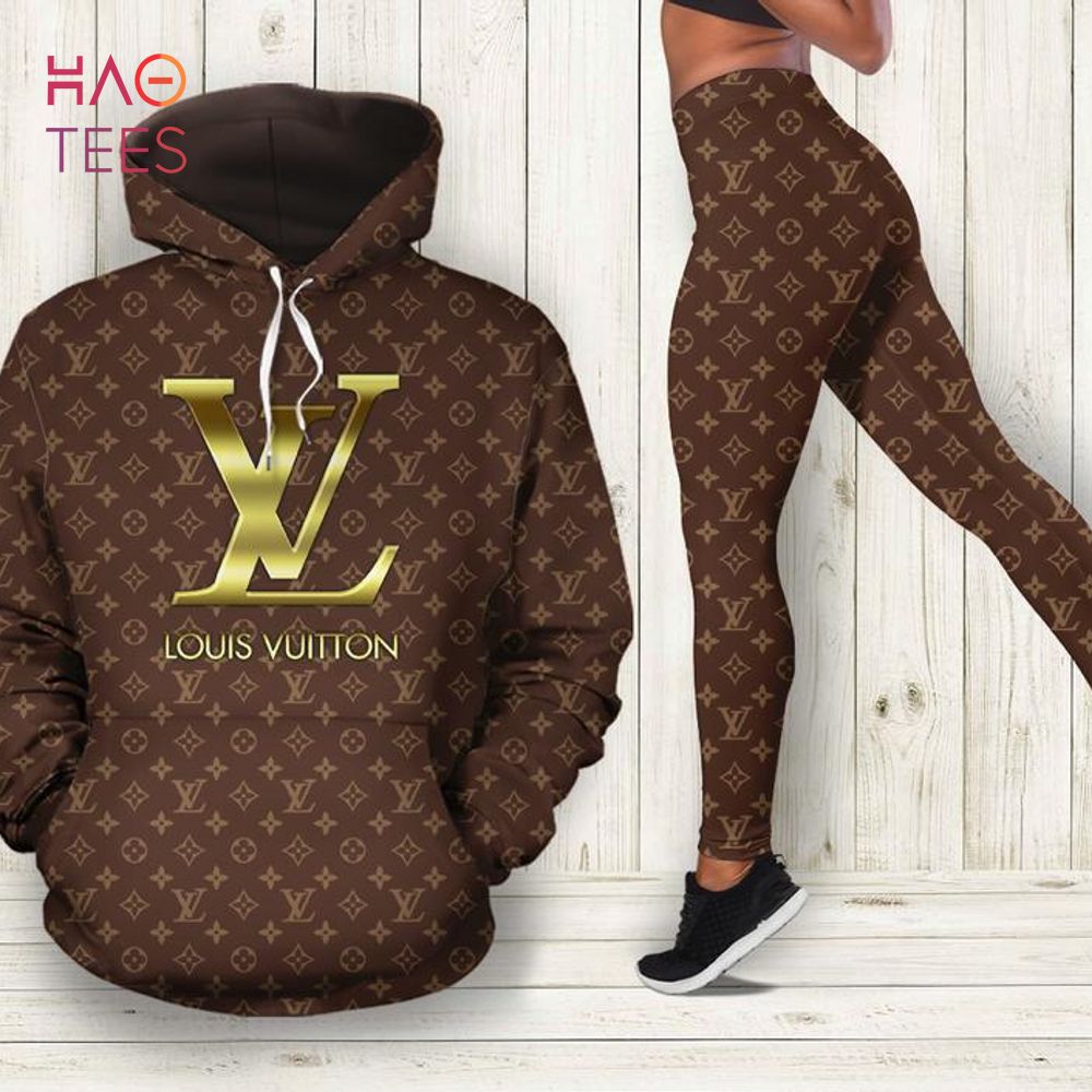 [TRENDING] Louis Vuitton Brown Hoodie Leggings Luxury Brand LV Clothing