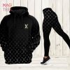 [TRENDING] Louis Vuitton Luxury Brand Black Gradient 3D Hoodie Leggings Set LV Gift