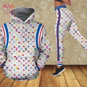 [TRENDING] Louis Vuitton White Hoodie Leggings Luxury Brand LV Clothing