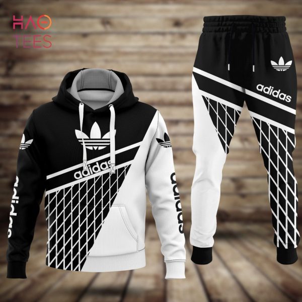 BEST Adidas Luxury Brand White Black 3D Hoodie And Pants