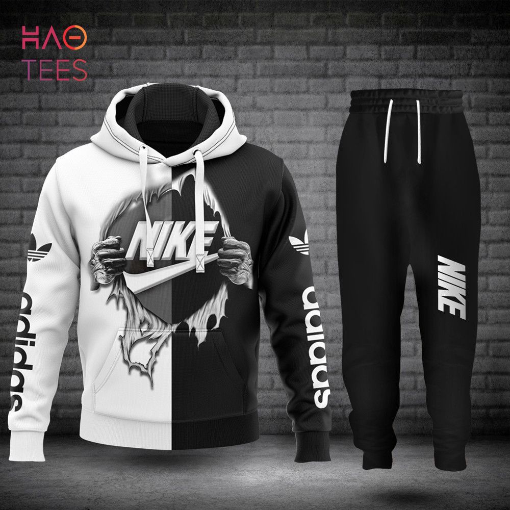 Nike Black White 3D Hand 3D Hoodie And Pants Pod Design