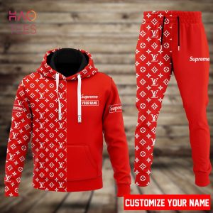 Supreme Red Luxury Hoodie And Pants Limited Edition