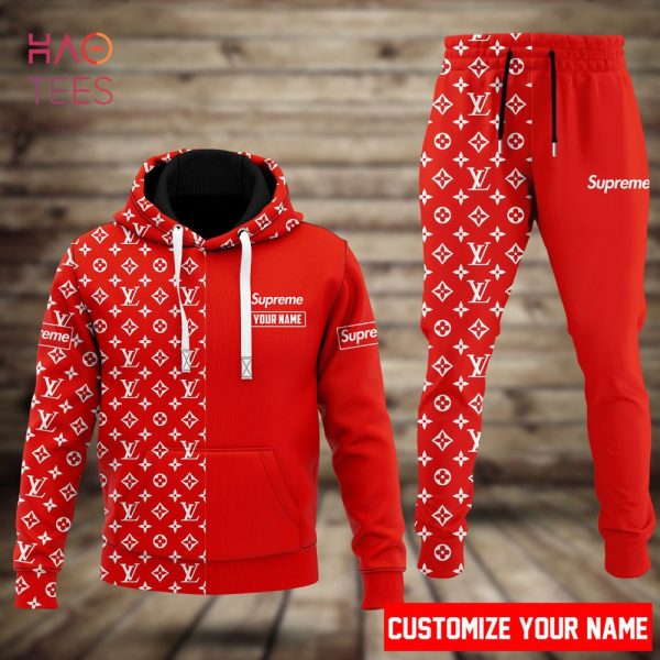 Supreme Red Luxury Hoodie And Pants Limited Edition