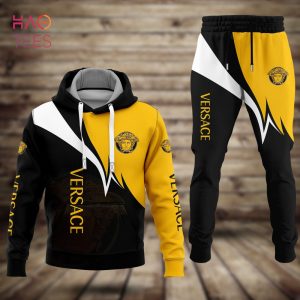 Versace Gold Black White Hoodie And Pants Limited Edition