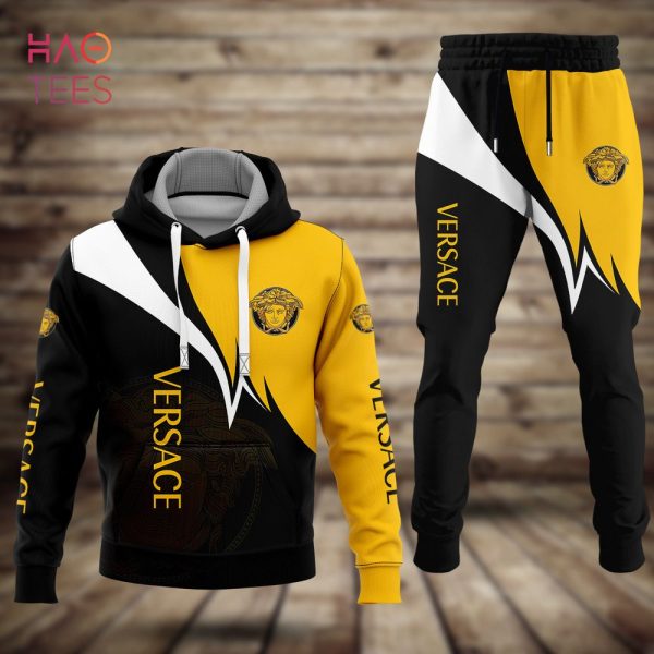 Versace Gold Black White Hoodie And Pants Limited Edition
