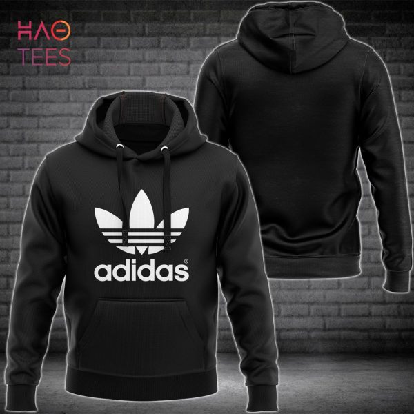 New Adidas Black Hoodie Pats All Over Printed