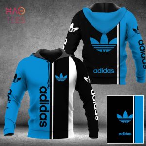 NEW Adidas Blue Black White Hoodie And Pants Limited Edition
