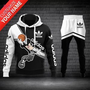 [BEST] Adidas White Balck Luxury Hoodie Pants All Over Printed