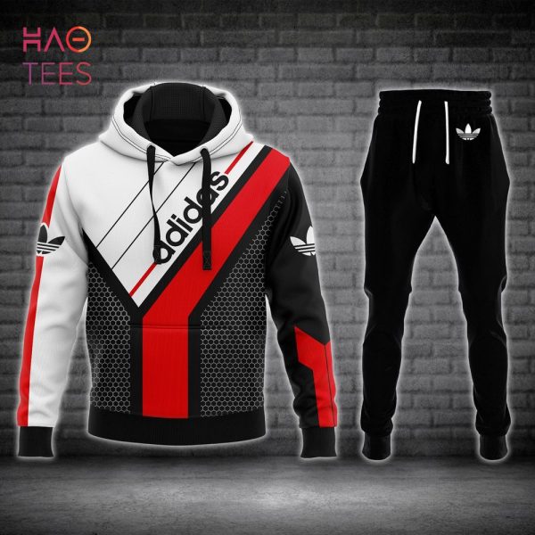 [BEST] Adidas White Black Red Luxury Hoodie Pants Limited Edition