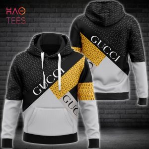 NEW Gucci Black Gold White Luxury Brand Hoodie And Pants Limited Edition