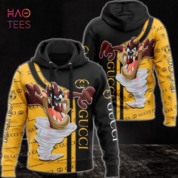 NEW Gucci Gold Black 3D Hoodie And Pants All Over Printed